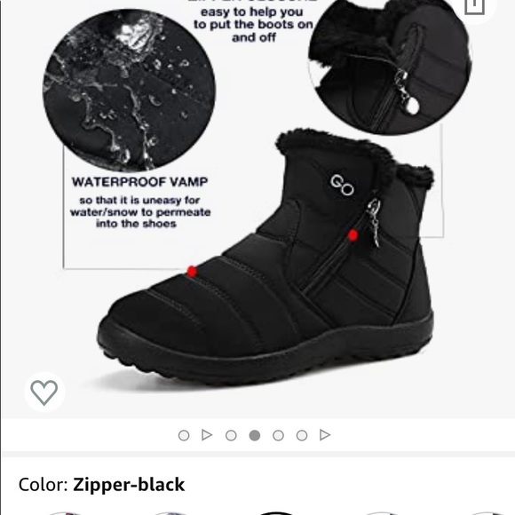 Soft sole side zipper winter booties from Amazon. Never worn. - Picture 5 of 9